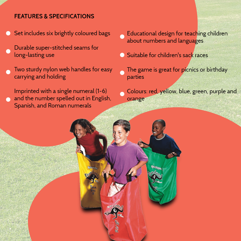 Yard Games Boundaroos Potato Sack Race Game for Kids - Set of 6 YG0779