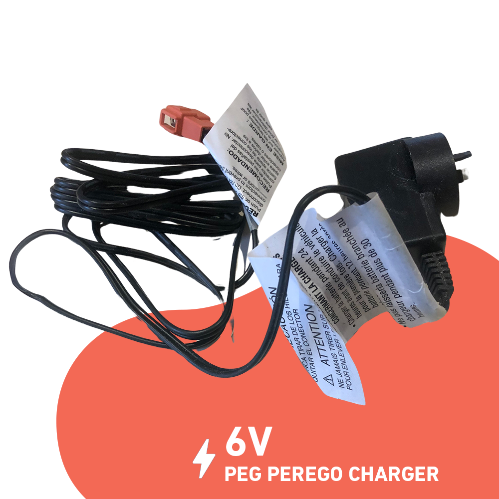 V Peg Peregian Charger with Plug and Cables - Reliable replacement charger featuring a compact design, labeled instructions, and secure connectors for easy charging of compatible devices
