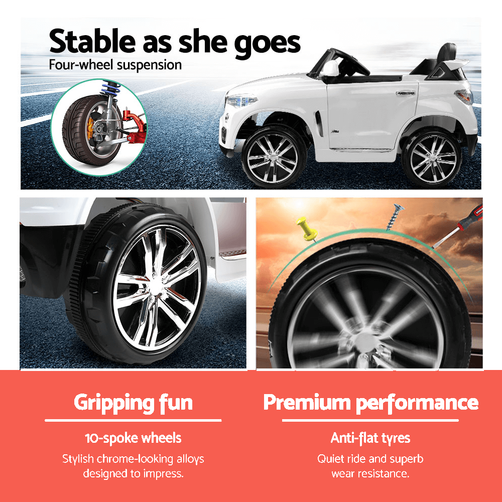 BMW X5 Inspired 12v Kids Ride On Car - White