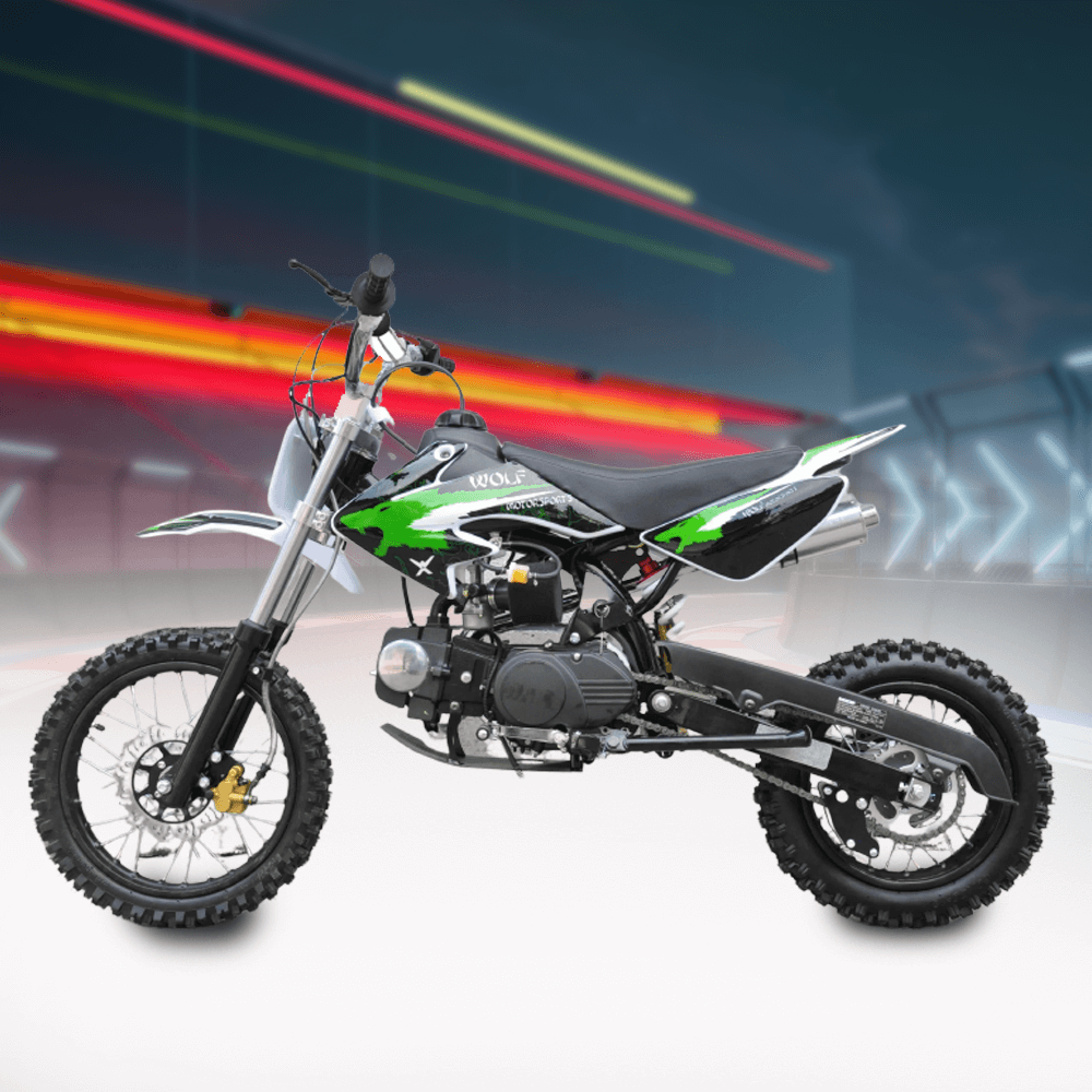 Motoworks Motoworks 125cc Petrol Powered 4-Stroke Kids Dirt Bike - Green MOT-125DB-GRE