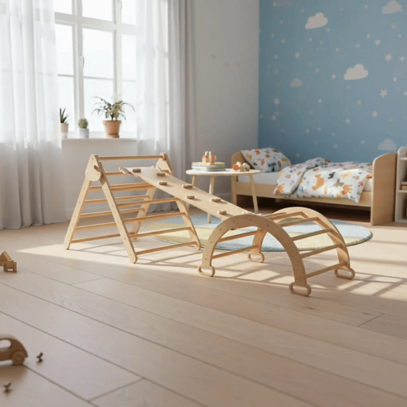 Kids Car Sales 3-in-1 Wooden Climbing Set