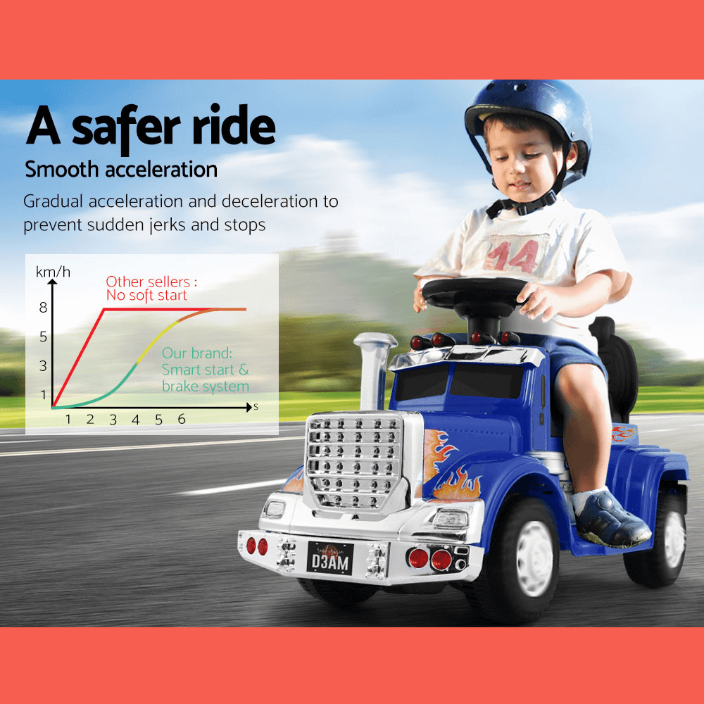 Kids Electric Toy Truck 6v Ride-On Kids Car - Blue