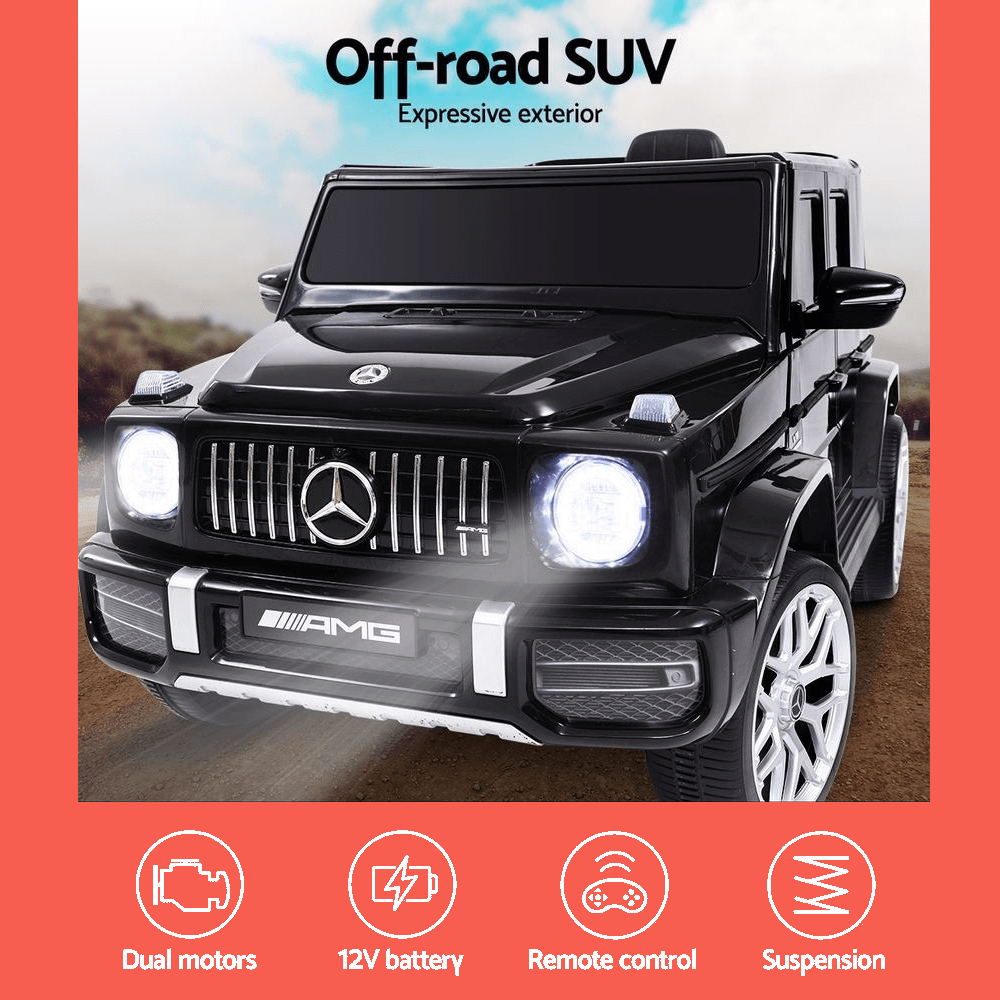 Mercedes Benz AMG G63 Licensed 12v 60W Ride-On Kids Car - Black