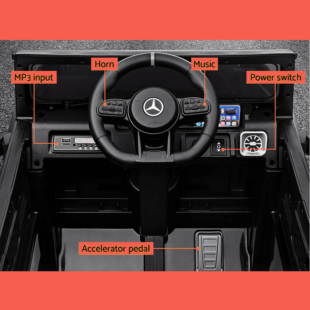 Mercedes-Benz-AMG-G63-Licensed-Black-12v-Ride-On-Kids-Car