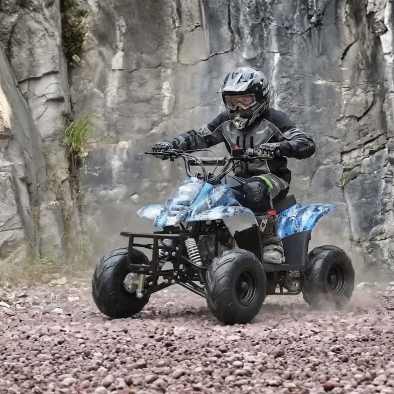 Motoworks 110cc Petrol-Powered Sports F1 Kids Quad Bike - Blue