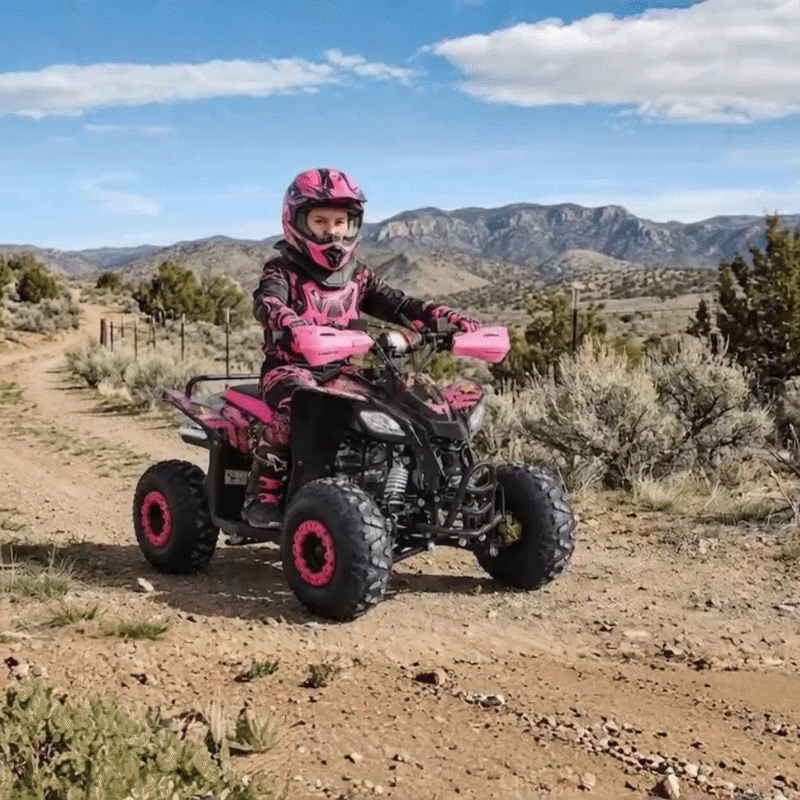 Motoworks 110cc Sports Pro Petrol Powered Quad Bike - Pink