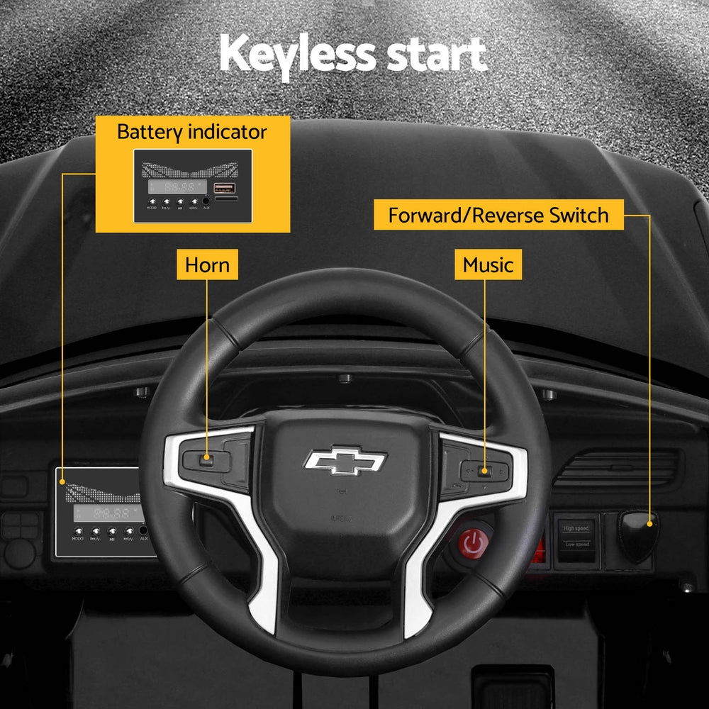 Licensed Chevrolet Tahoe 12v Kids Electric Ride On Car with Remote - Black