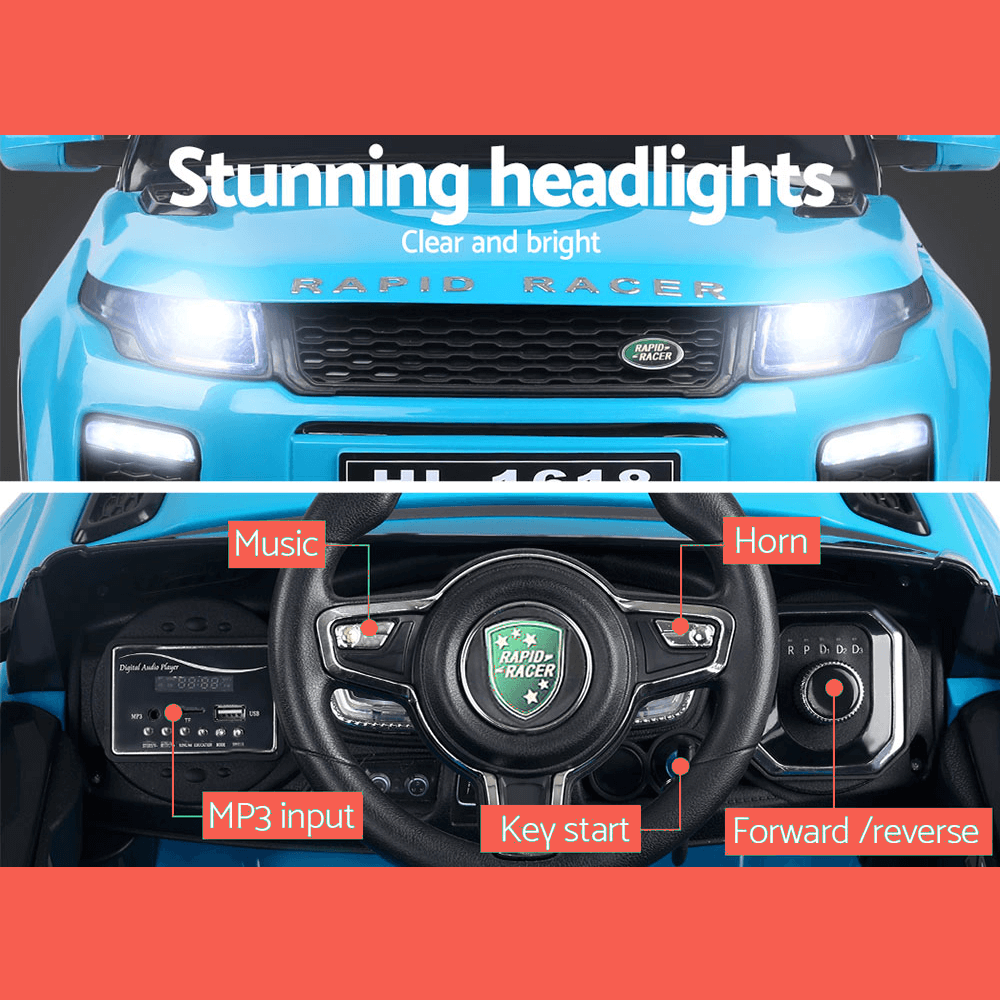 Rigo Kids Electric 12v Ride-On Kids Car with Remote - Blue