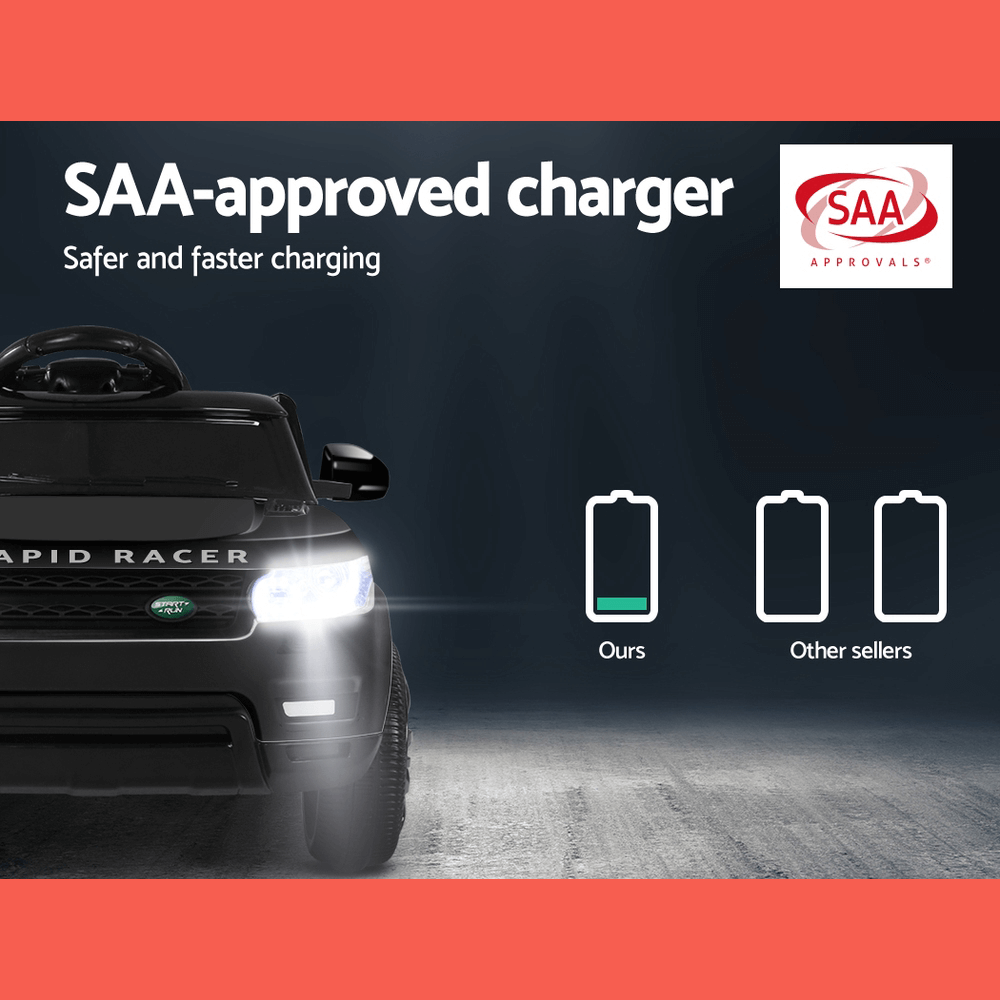 Rigo Kids Electric 12v Sports Ride-On Kids Car - Black