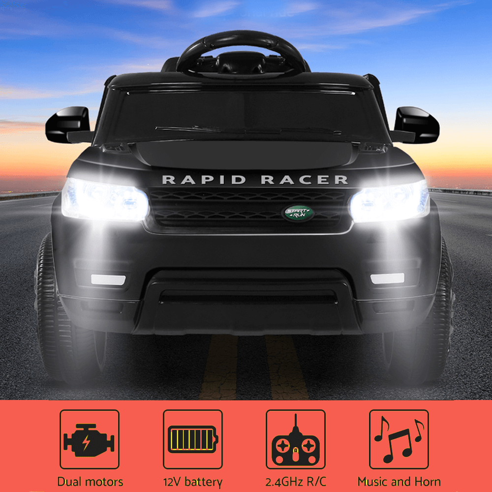 Rigo Kids Electric 12v Sports Ride-On Kids Car - Black