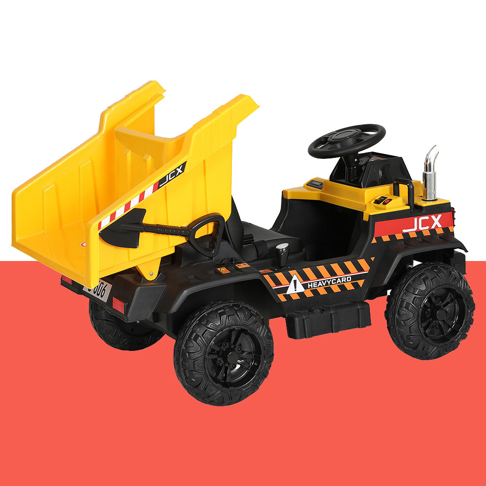 Rigo Kids Electric Ride On Car Dumptruck Loader Toy Cars 12V Yellow
