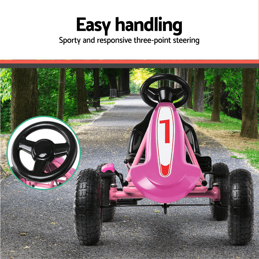 Rigo Kids Pedal Powered Go Kart Ride On Car For Kids - Pink