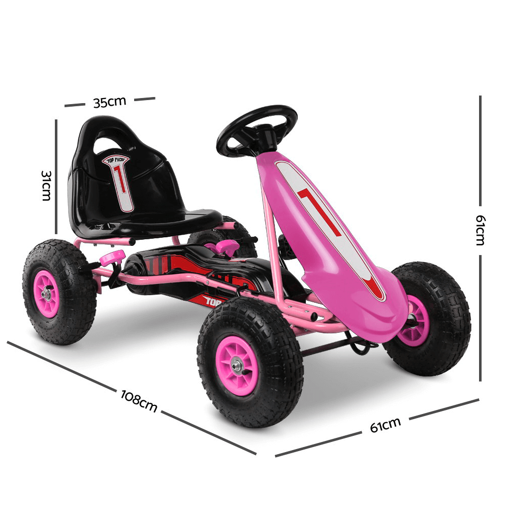 Rigo Kids Pedal Powered Go Kart Ride On Car For Kids - Pink