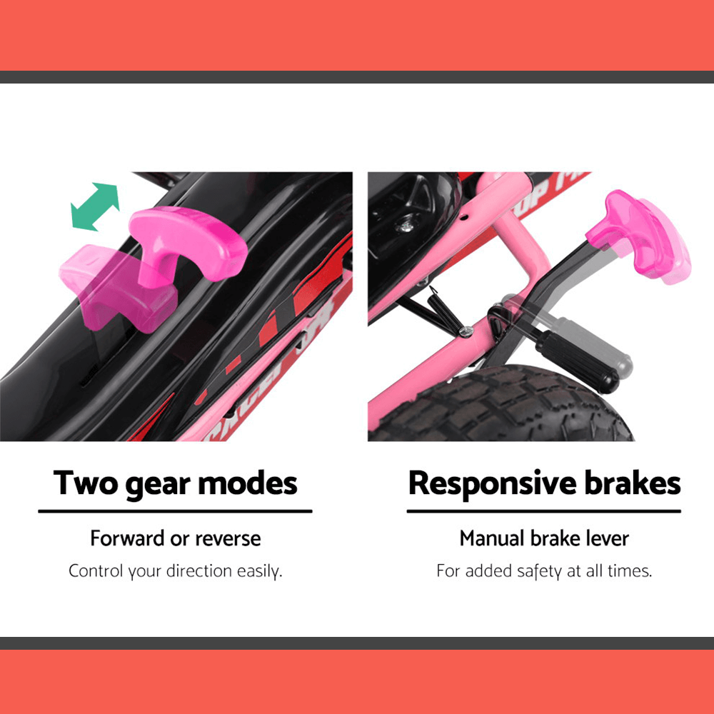 Rigo Kids Pedal Powered Go Kart Ride On Car For Kids - Pink