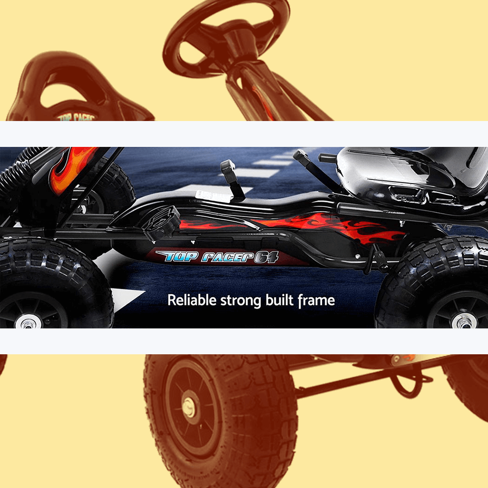 Rigo Kids Pedal Powered Go Kart Ride On Car for Kids - Black