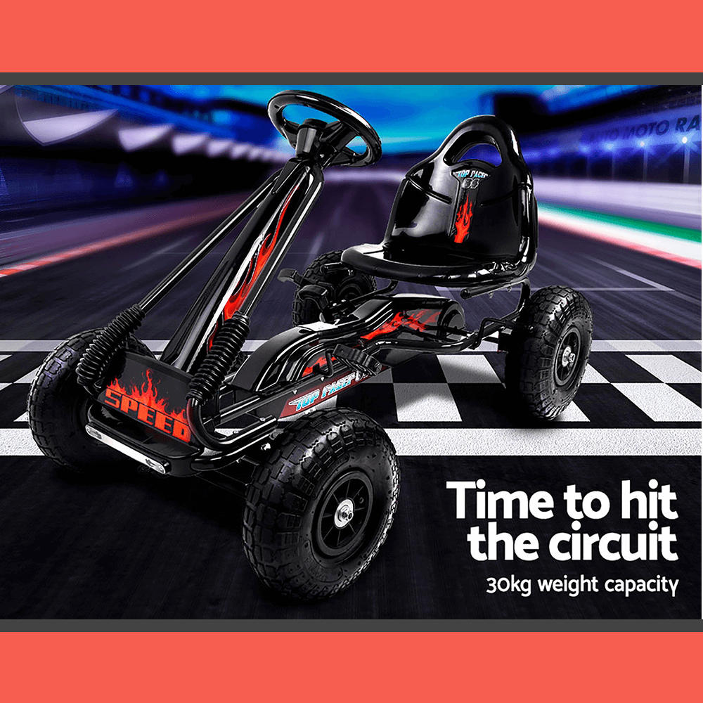 Rigo Kids Pedal Powered Go Kart Ride On Car for Kids - Black