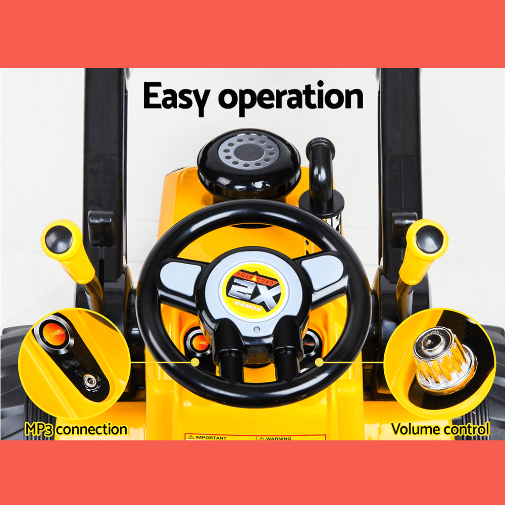 Rigo Kids Ride On Bulldozer Digger Electric Car - Yellow