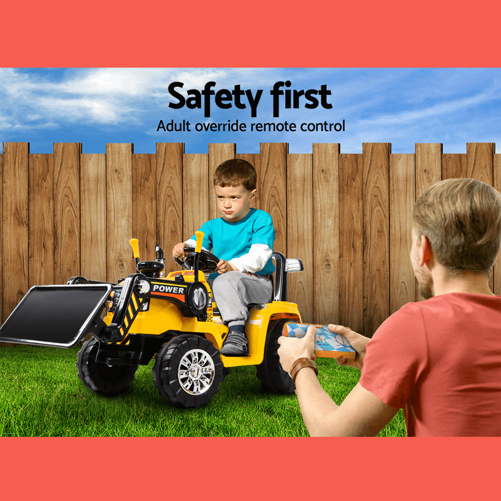 Rigo Kids Ride On Bulldozer Digger Electric Car - Yellow