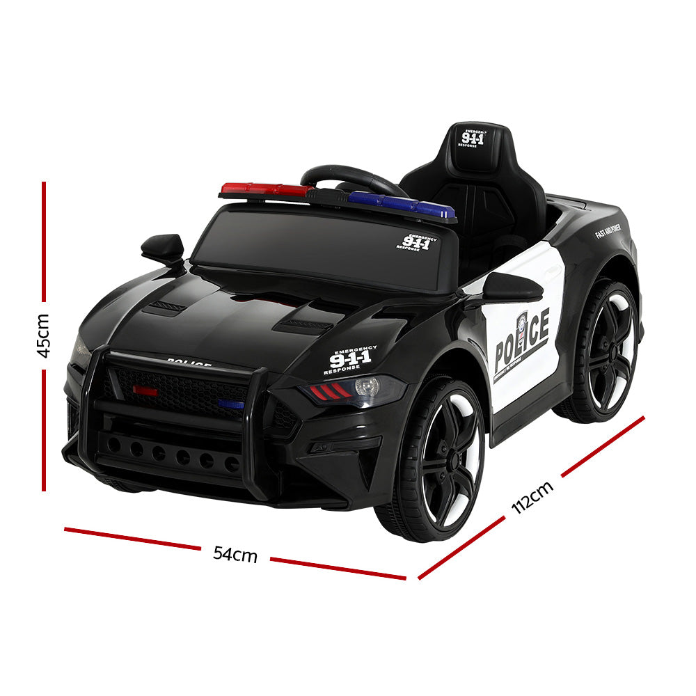 Rigo Kids Ride On Car Electric Patrol Police Cars Battery Powered Toys 12V Black