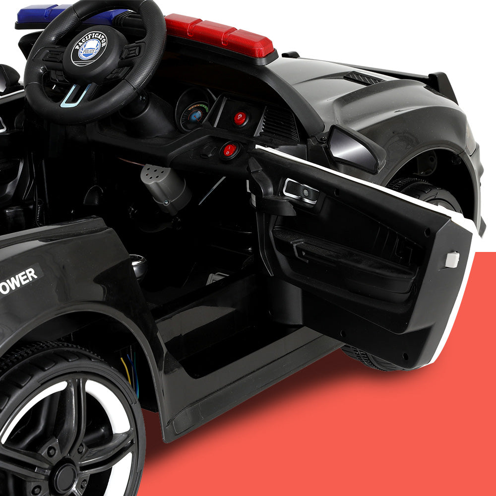 Rigo Kids Ride On Car Electric Patrol Police Cars Battery Powered Toys 12V Black