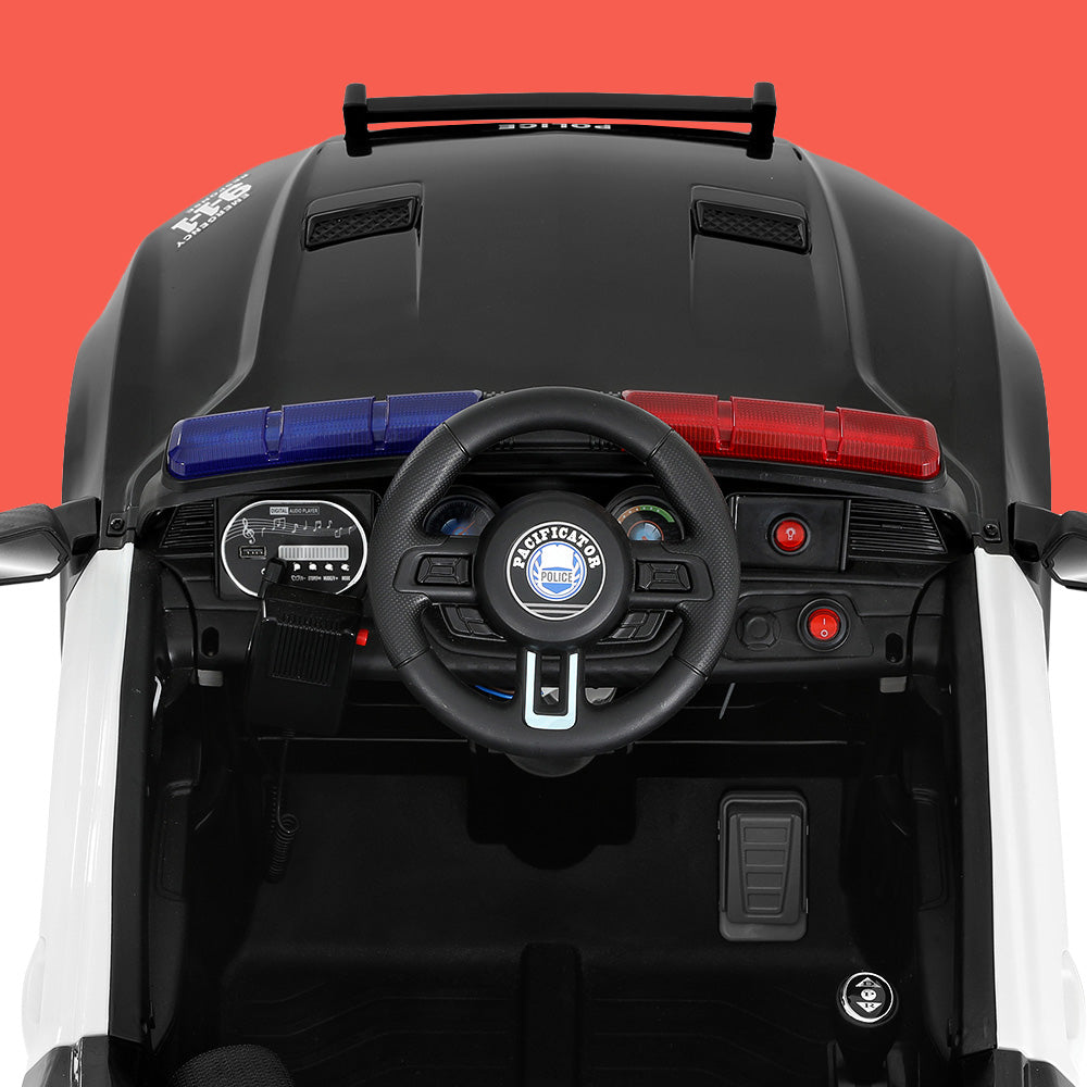 Rigo Kids Ride On Car Electric Patrol Police Cars Battery Powered Toys 12V Black