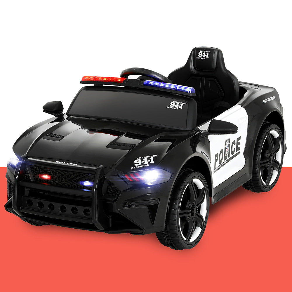 Rigo Kids Ride On Car Electric Patrol Police Cars Battery Powered Toys 12V Black