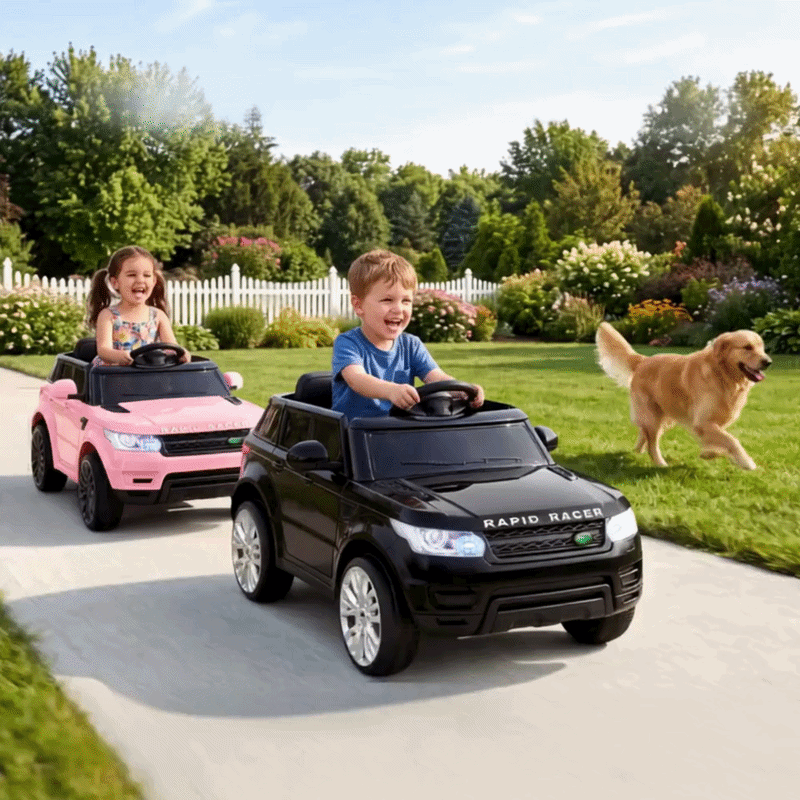 Rigo 6v Kids Ride On Car 2-Pack with Remote - Black & Pink