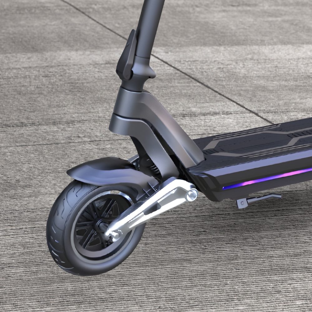 Close-up of a scooter on concrete surface