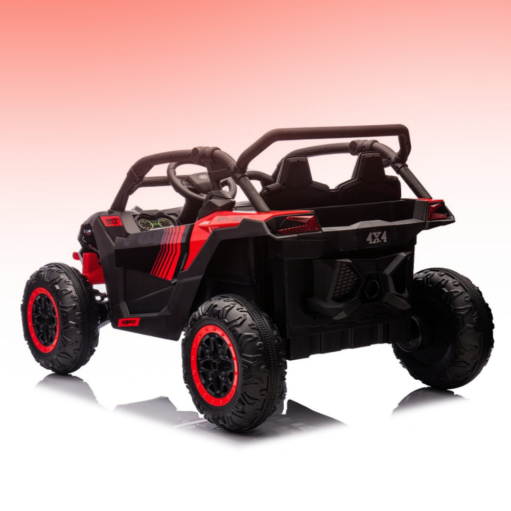 Go Skitz Switch 24V E-Buggy Kids Ride On on a gradient background