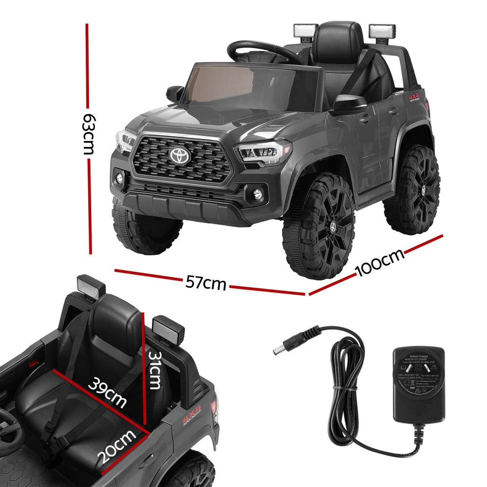 A black Jeep-inspired remote-controlled ride-on electric car