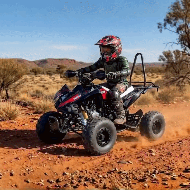 MJM 125cc 3+1 Petrol Powered Kids Sports Quad Bike - Black