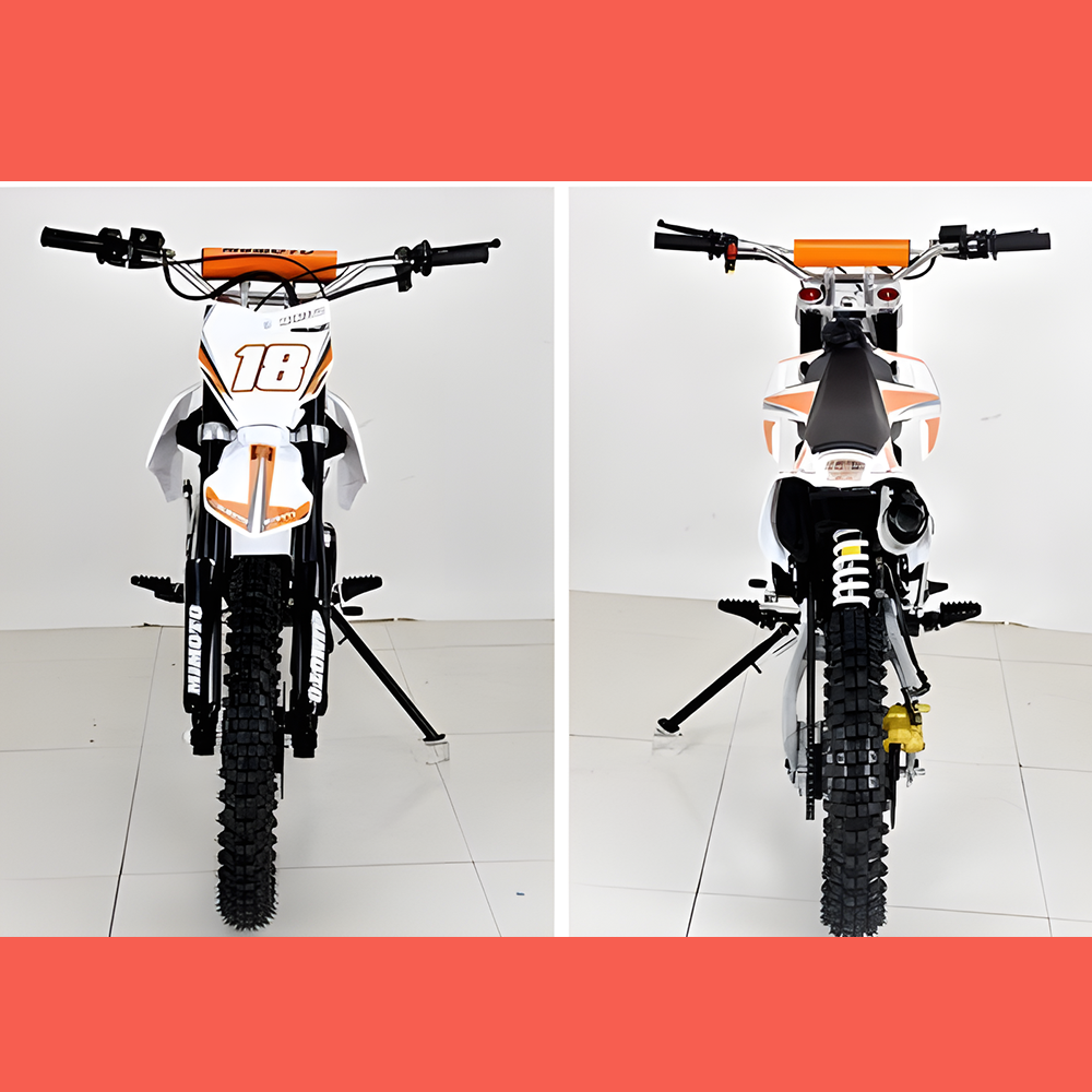 MJM 125cc Petrol Powered 4-Stroke E-Start Kids Dirt Bike - Orange