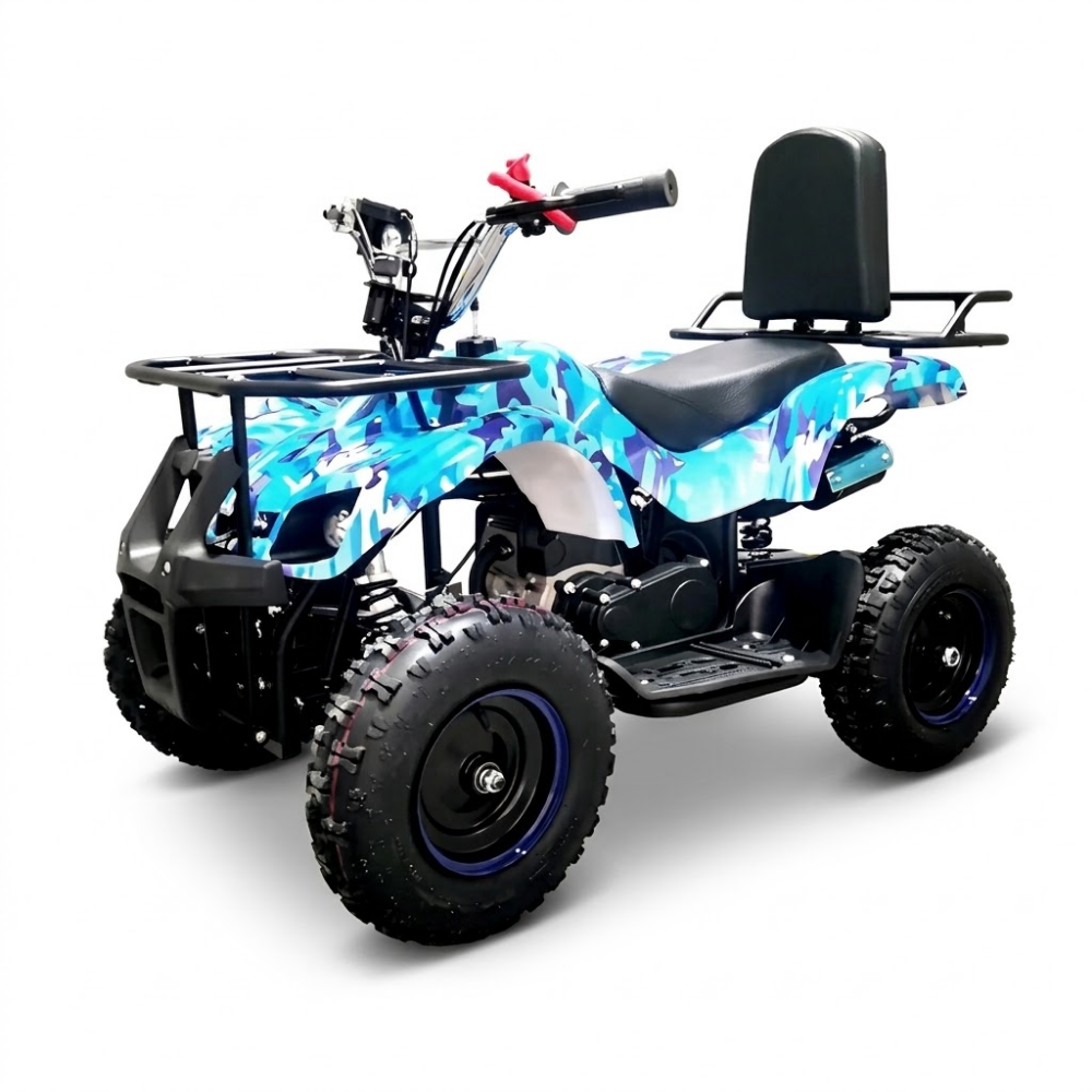 MJM 49cc Petrol Powered 2-Stroke Farm Kids ATV Quad Bike - Blue