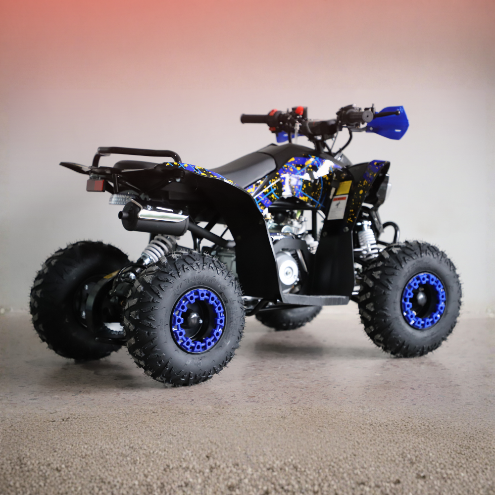 Motoworks 110cc Sports Pro Petrol Powered Quad Bike - Blue