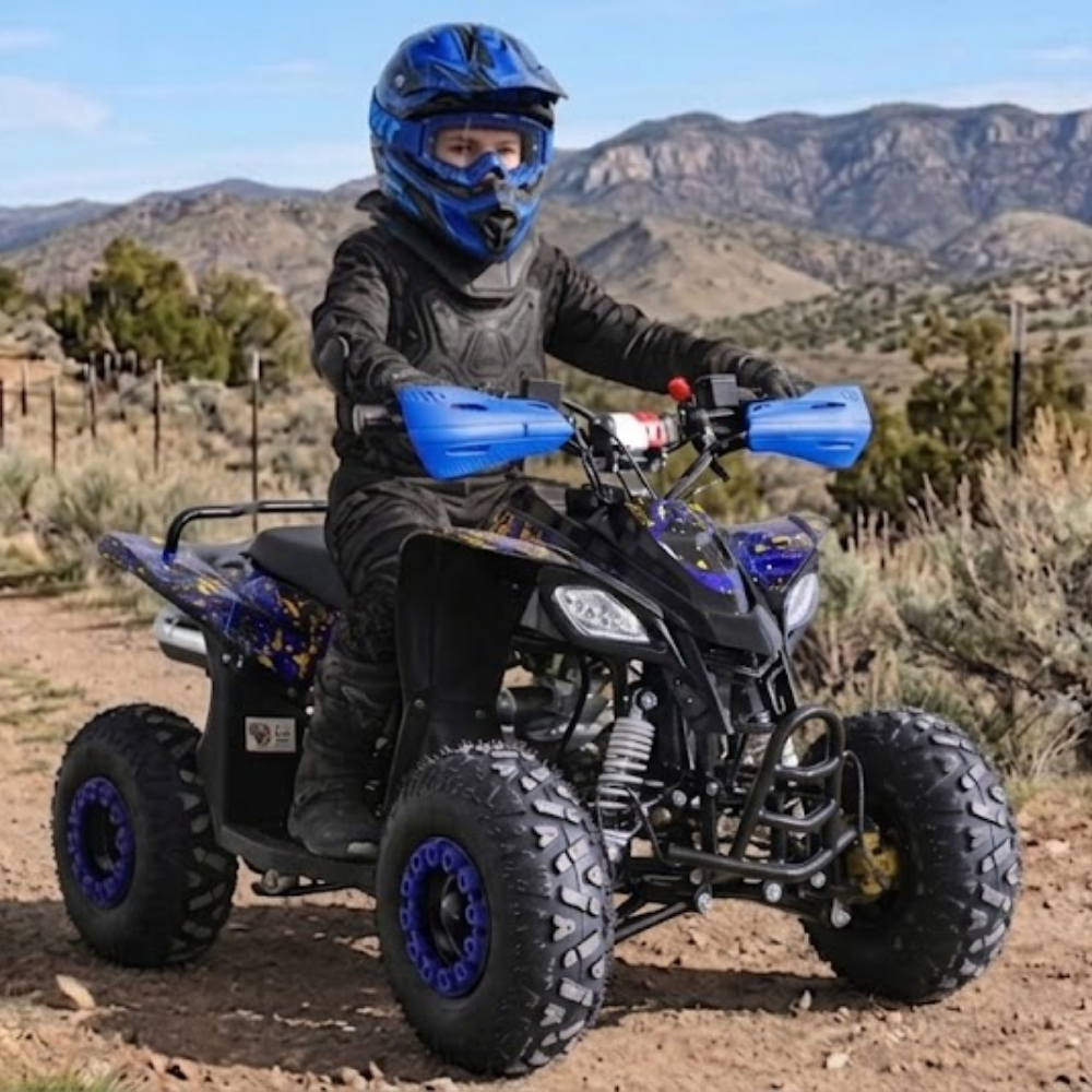 Motoworks 110cc Sports Pro Petrol Powered Quad Bike - Blue