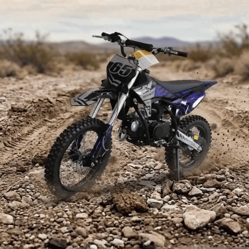 Motoworks 125cc Bigfoot Petrol Powered 4-Stroke Kids Dirt Bike – Blue