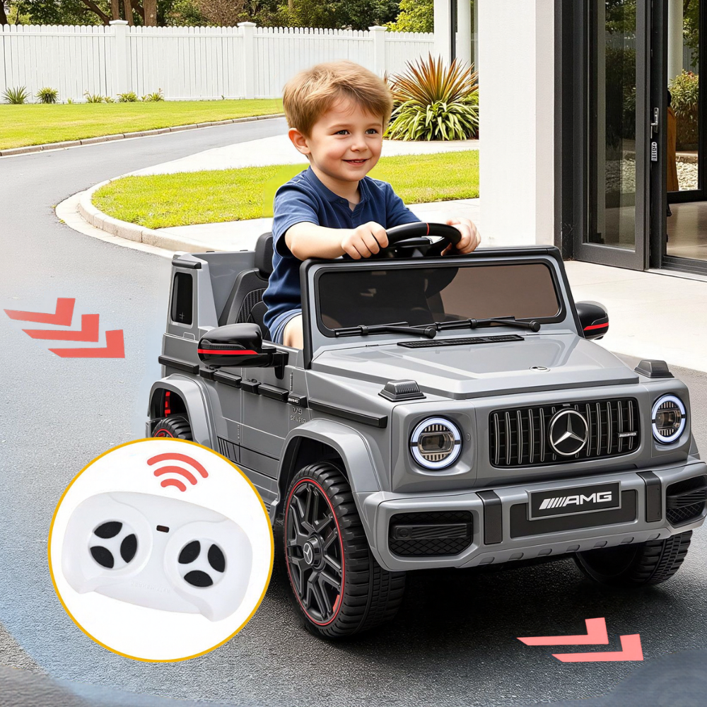 New Aim Mercedes Benz G63 12v Kids Ride On Car with Remote - Grey
