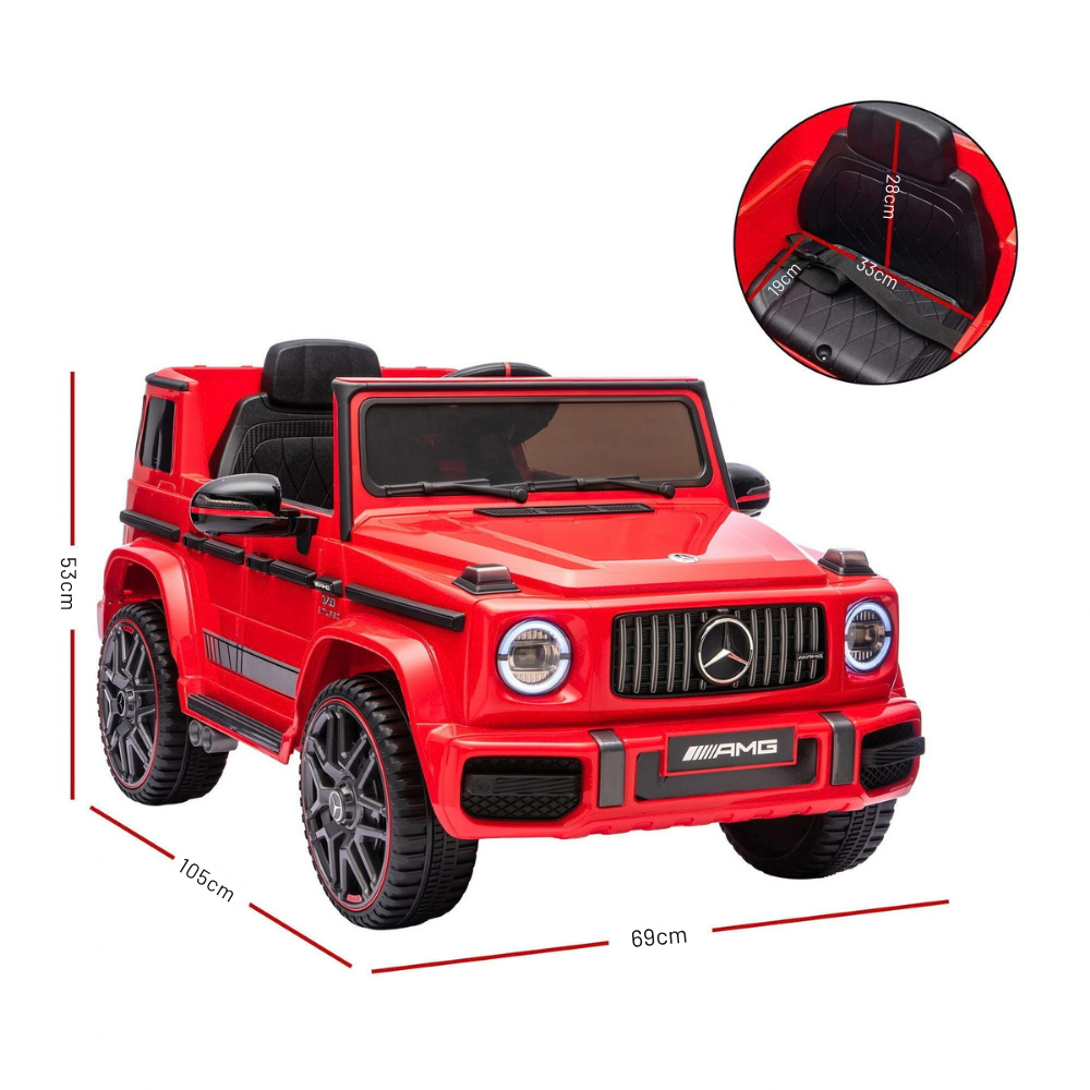 New Aim Mercedes Benz G63 12v Kids Ride On Car with Remote - Red