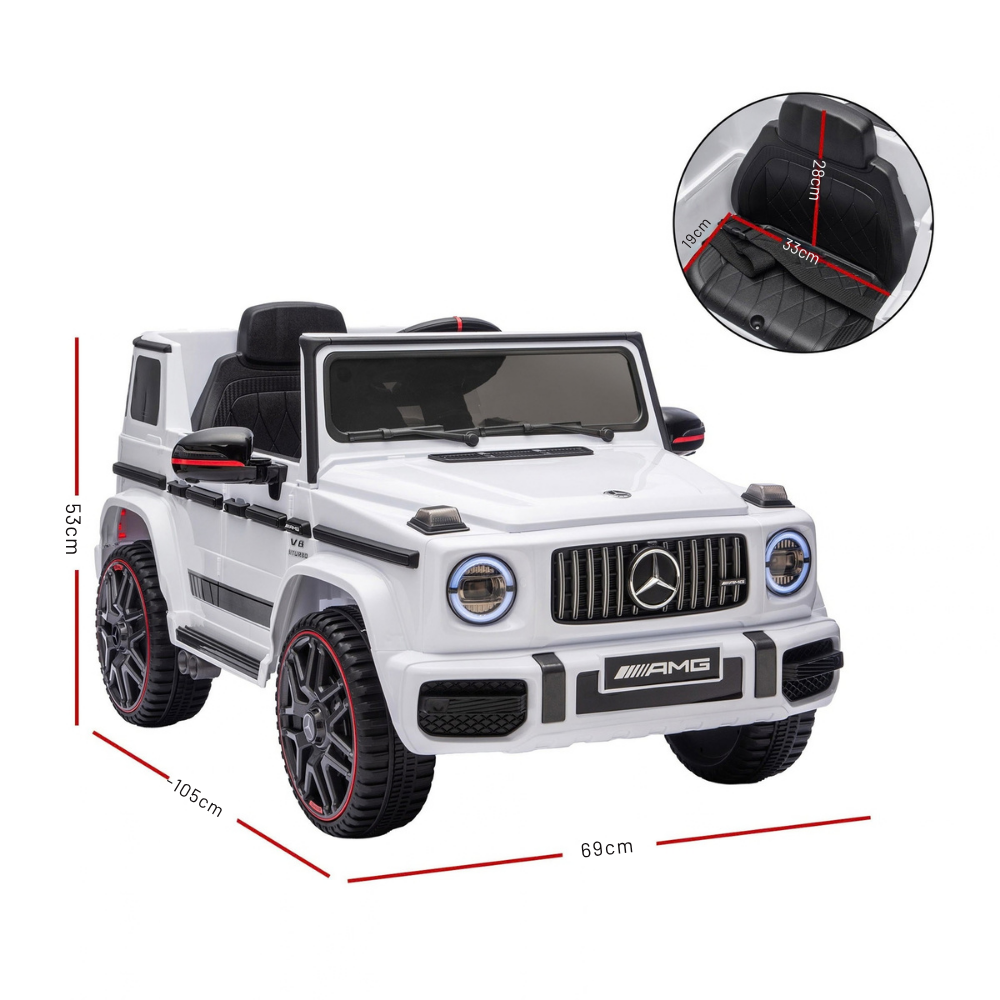 New Aim Mercedes Benz G63 12v Kids Ride On Car with Remote - White