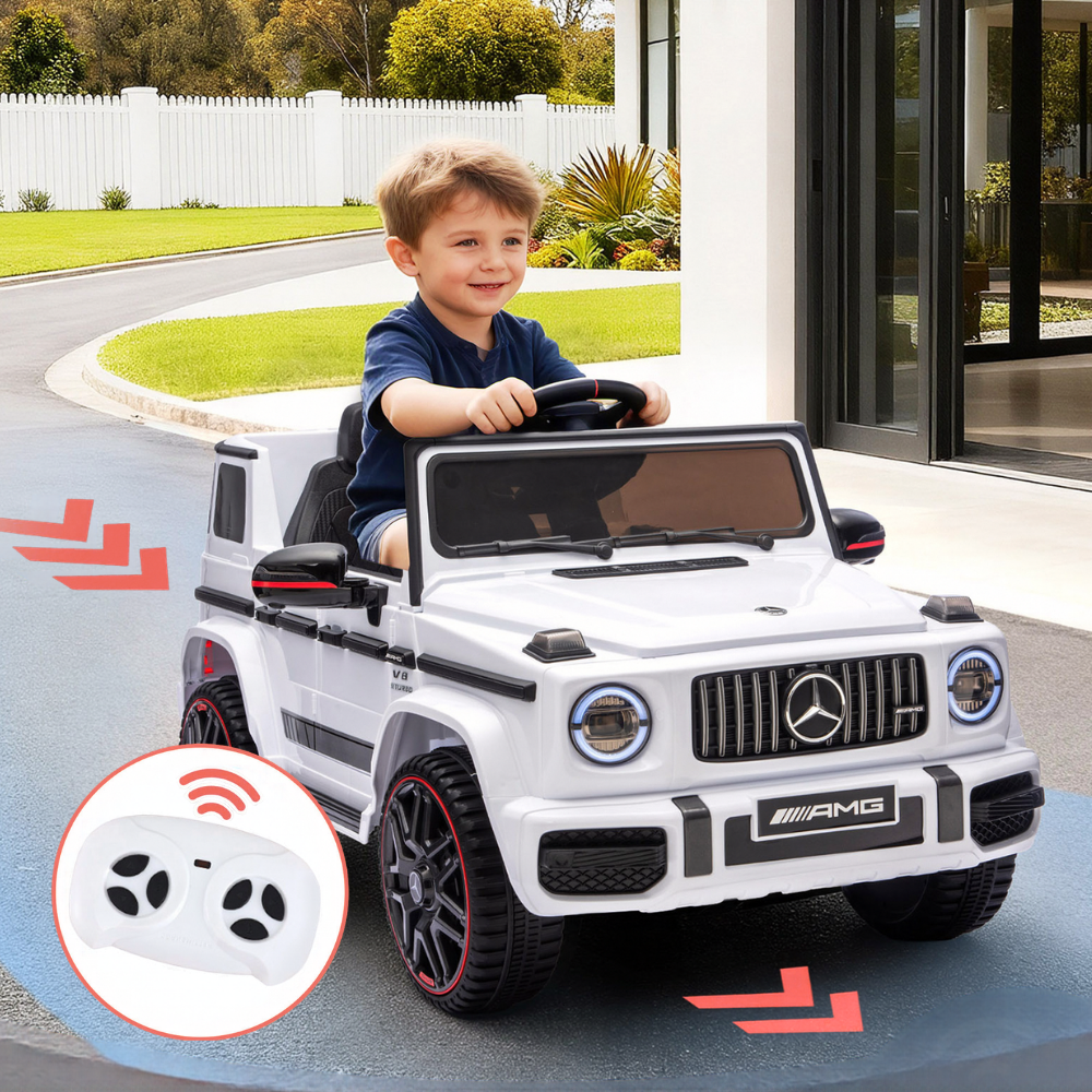 New Aim Mercedes Benz G63 12v Kids Ride On Car with Remote - White