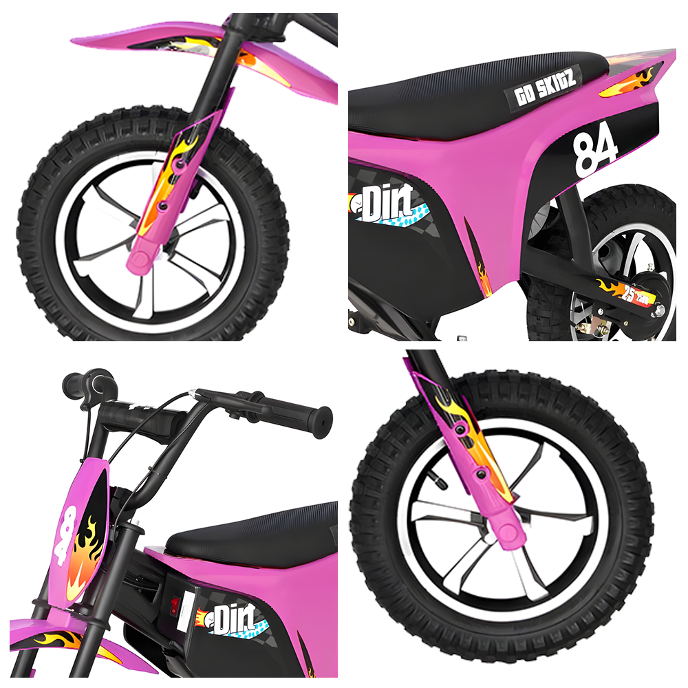 Go Skitz 12v  2.5 Electric Kids Dirt Bike - Pink