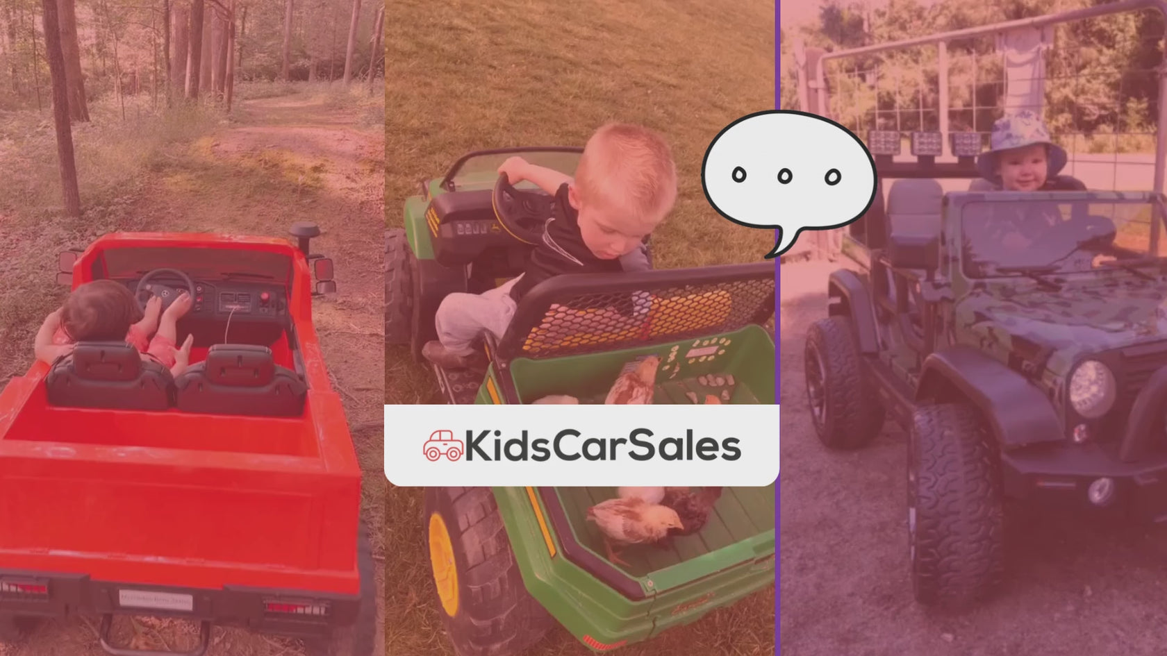 Parade of testimonials of verified buyers of kids car sales. Showing the exact items they bought.