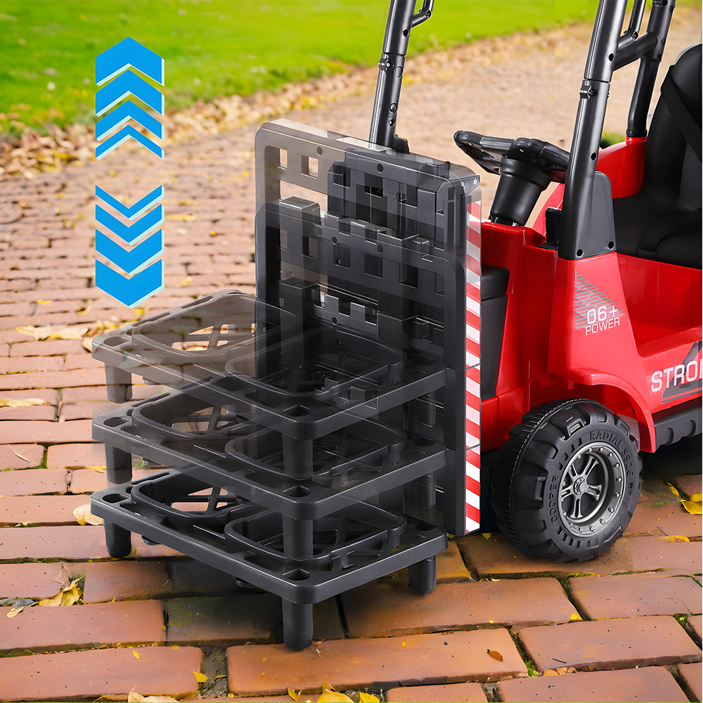 Rigo 12v Kids Electric Forklift Loader Ride On Car with Remote - Red