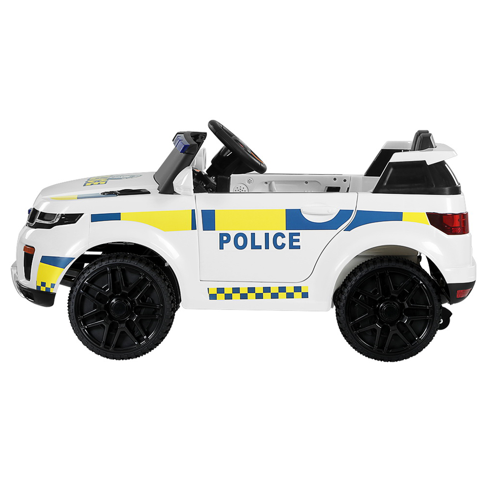 Rigo 12v Kids Electric Police Patrol Ride On Car with Remote - White