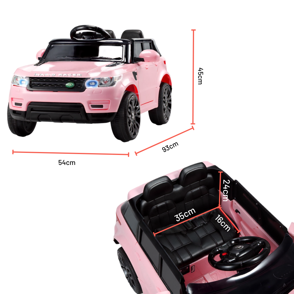Rigo 6v Kids Ride On Car 2-Pack with Remote - Black & Pink