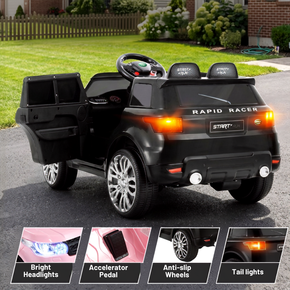 Rigo 6v Kids Ride On Car 2-Pack with Remote - Black & Pink