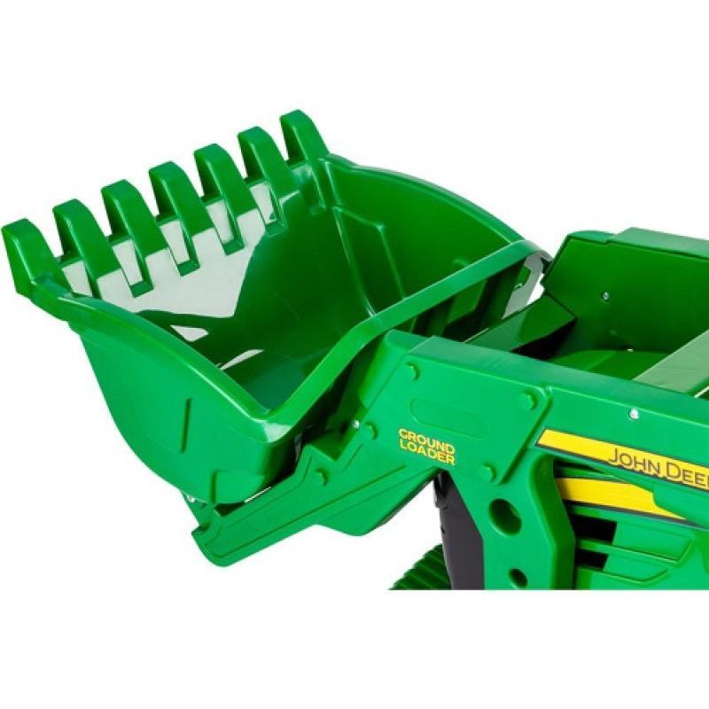 John Deere John Deere Ground Loader 12v Kids Ride On Digger With Scoop & Trailer IGOR0071