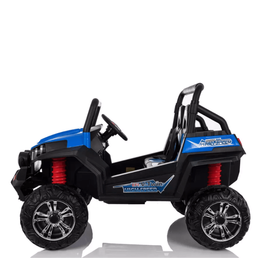 Kids Car Sales Big 2-Seat Trail-Cat 24v Kids Ride-On Buggy w/ Remote - Blue BJS2588-1-BLU