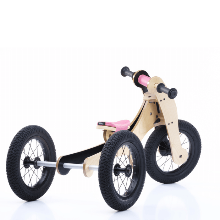 Trybike Trybike Wooden Trybike with Soft Chin Guard Seat and Cover Set - Pink