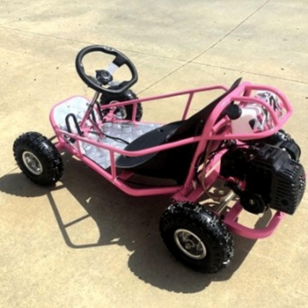 MJM MJM 49cc Automatic 2-Stroke Kids Mini Go Kart - Pink MJM-49GK-PIN